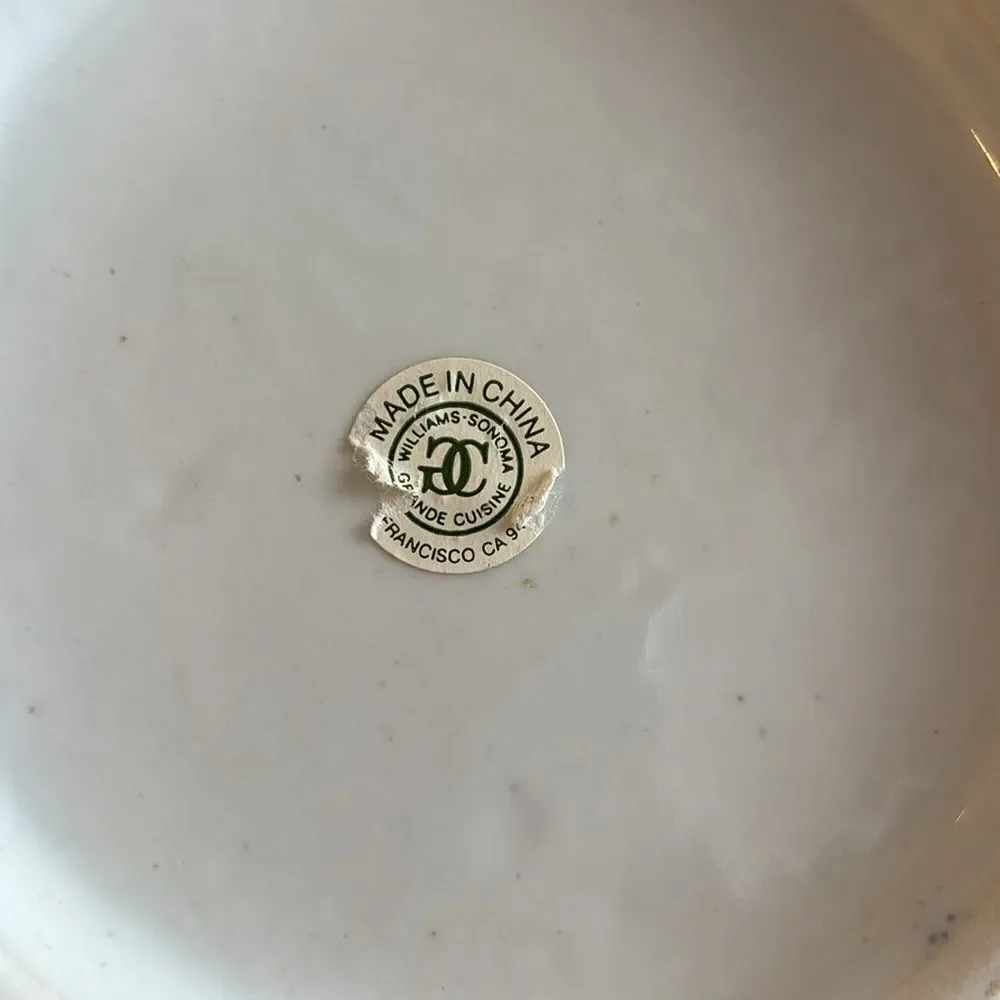 Williams Sonoma Vintage Asian Chinese Large Blue & White Porcelain Bowl 10”